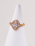 Vintage Marquise Halo Zirconia S925 Ring - Gold