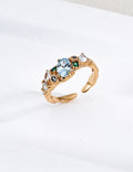 Forest Heartbeat Multigem Vine S925 Ring - Vintage Gold