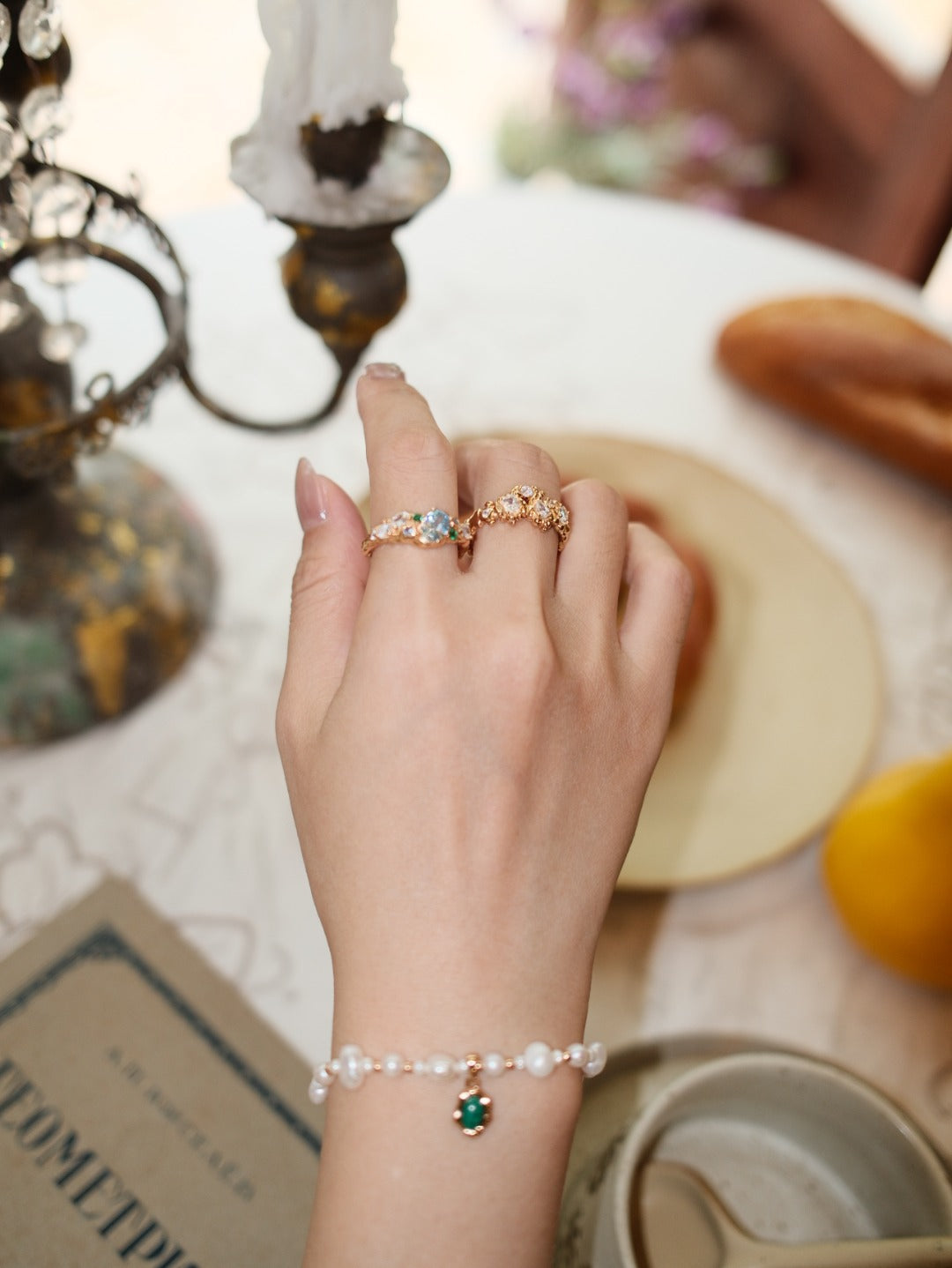 Forest Heartbeat Multigem Vine S925 Ring - Lifestyle Hand