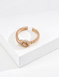 Fortune Knot Pavé Zirconia S925 Ring - Gold