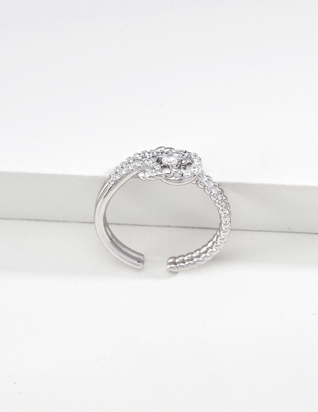 Fortune Knot Pavé Zirconia S925 Ring - Silver