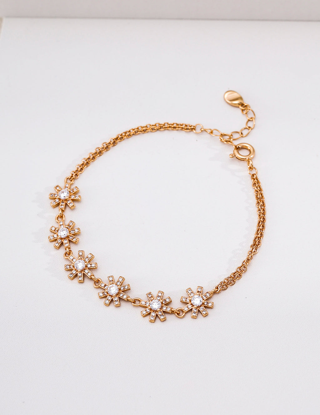 Eternal Snowflake Zirconia S925 Bracelet - Gold