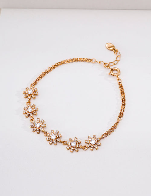 Eternal Snowflake Zirconia S925 Bracelet - Gold