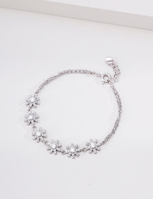 Eternal Snowflake Zirconia S925 Bracelet - Silver