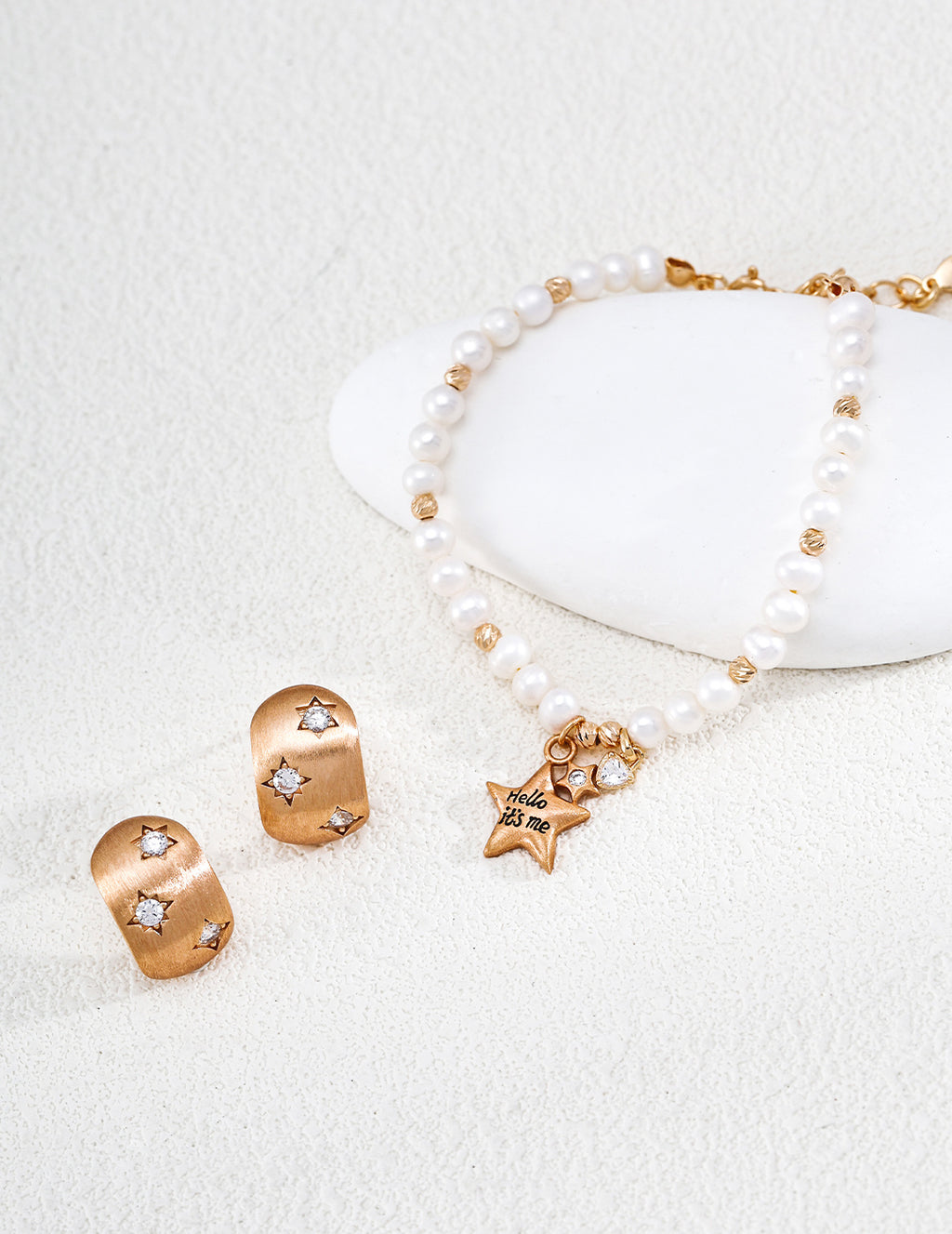 "Hello It's Me" Celestial Star Pearl S925 Bracelet - Jewelry Set