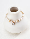 Bezel Solitaire Crystal & Freshwater Pearl S925 Bracelet - On Vase