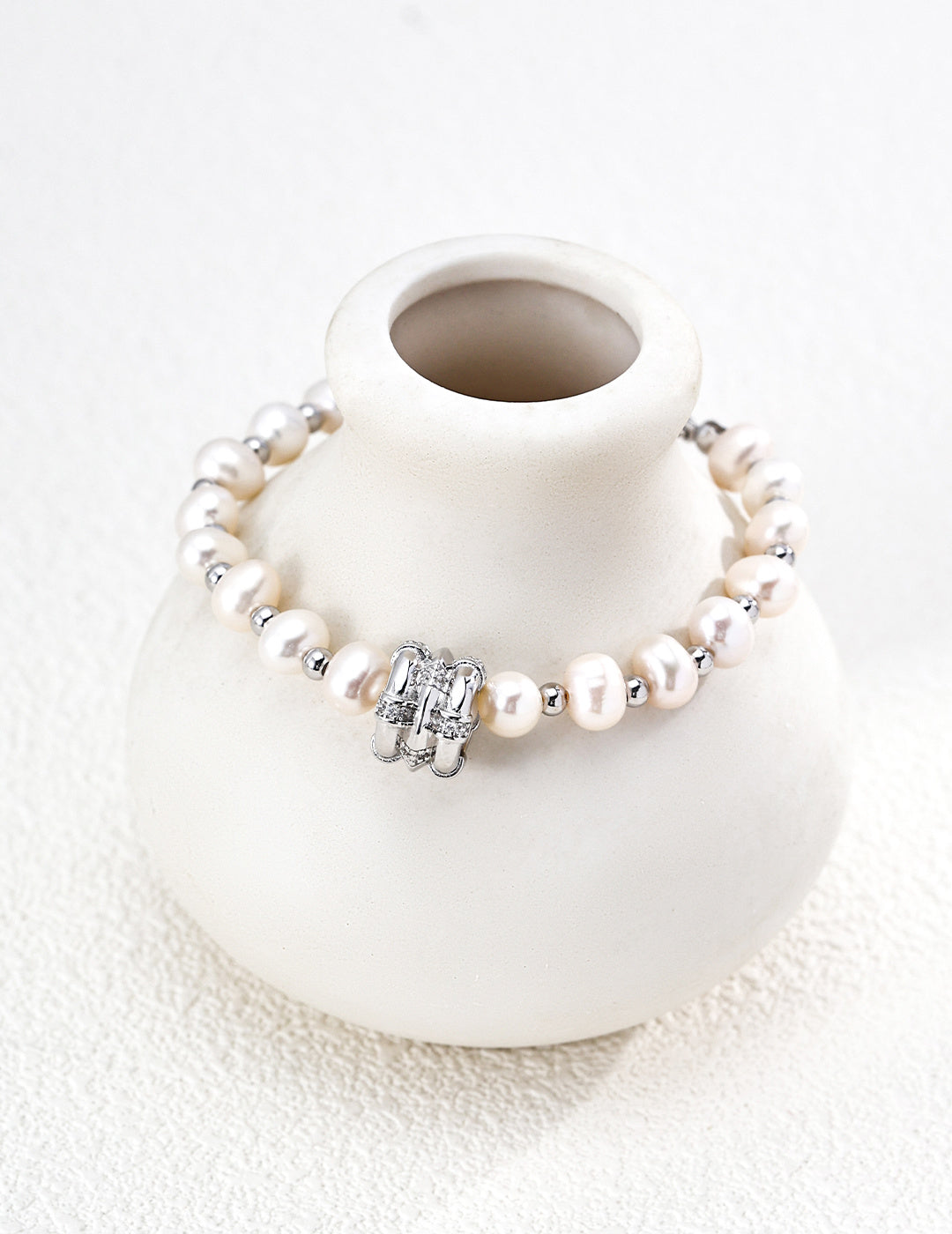 Celestial Fortune Wheel Pearl S925 Bracelet - Silver