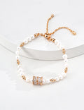 Spinning Fortune Barrel Pearl S925 Bracelet - Gold