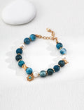 Oceanic Azurite & Baroque Pearl S925 Bracelet - Flat View