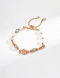 Mystic Grey Moonstone & Pearl S925 Bracelet - Flat View