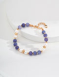 Natural Kunzite & Pearl S925 Bracelet - Flat View