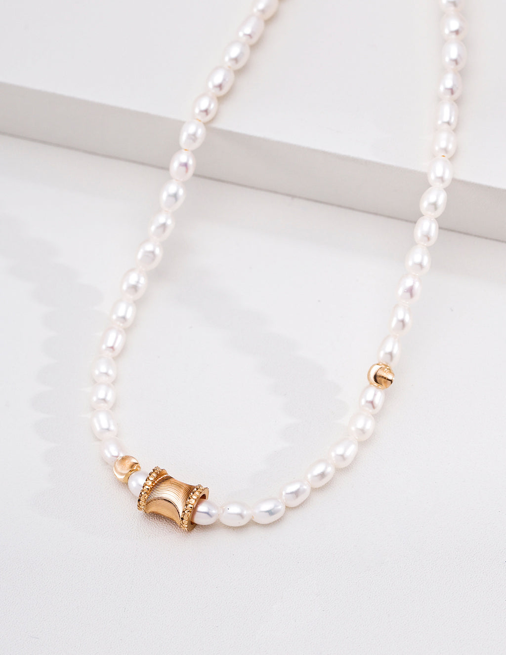 Fluted Corset Pearl S925 Necklace - On Step