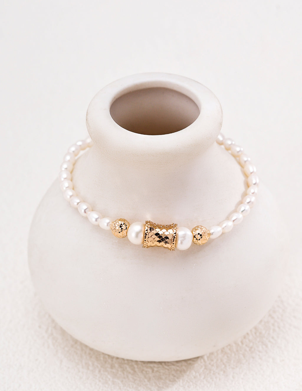 Fluted Corset Pearl S925 Necklace - Matching Suite Display