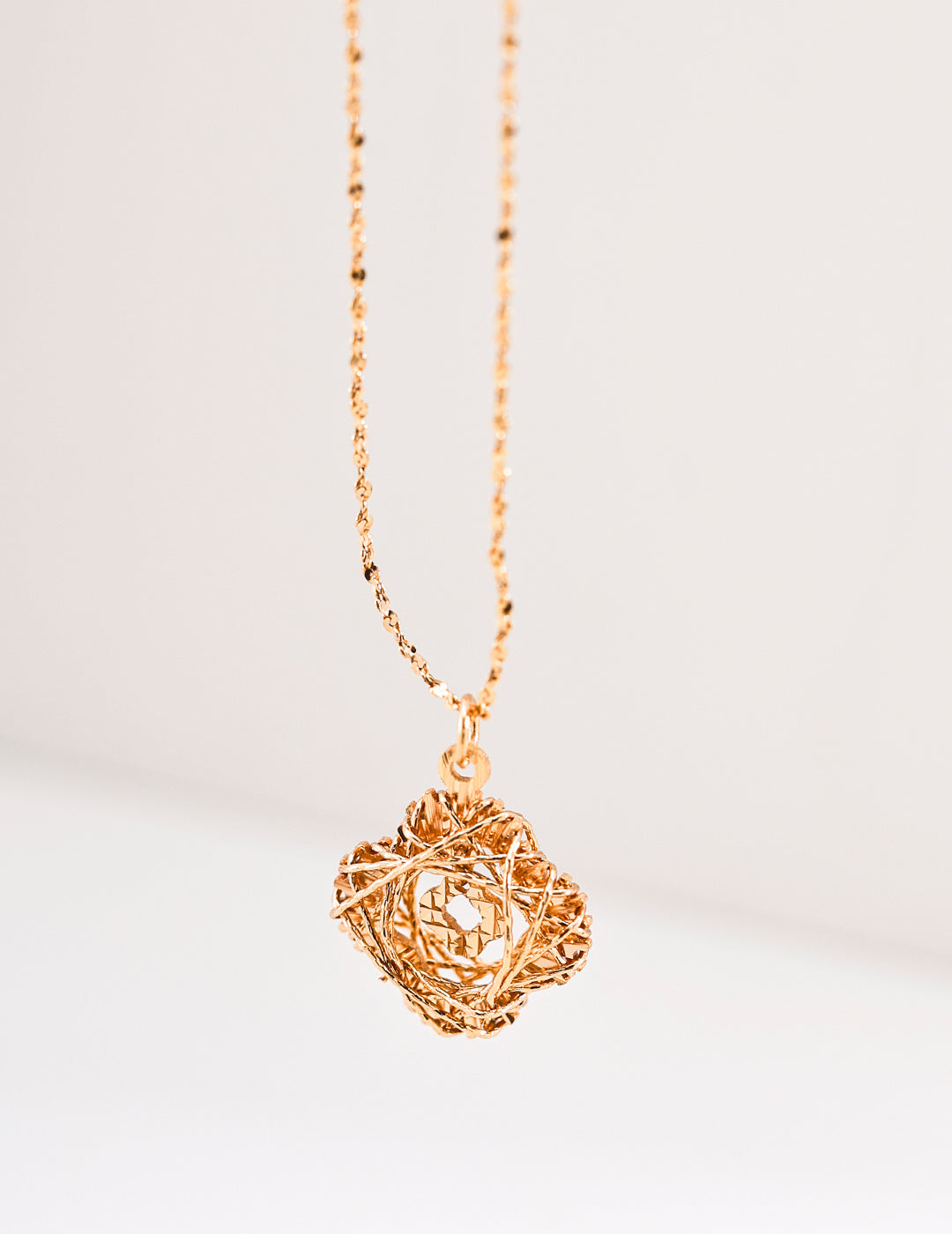 "Dreamcatcher" Woven Lattice S925 Necklace - Gold