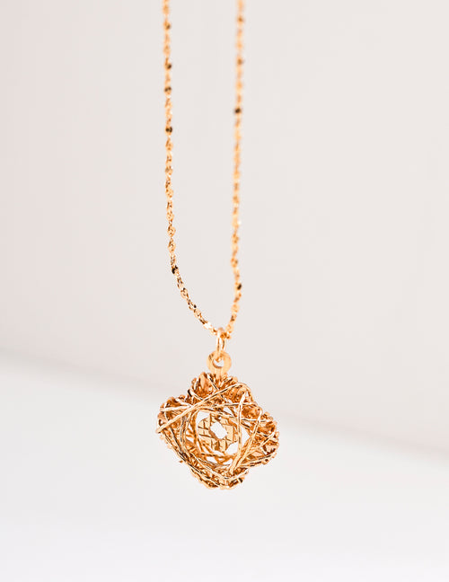 "Dreamcatcher" Woven Lattice S925 Necklace - Gold
