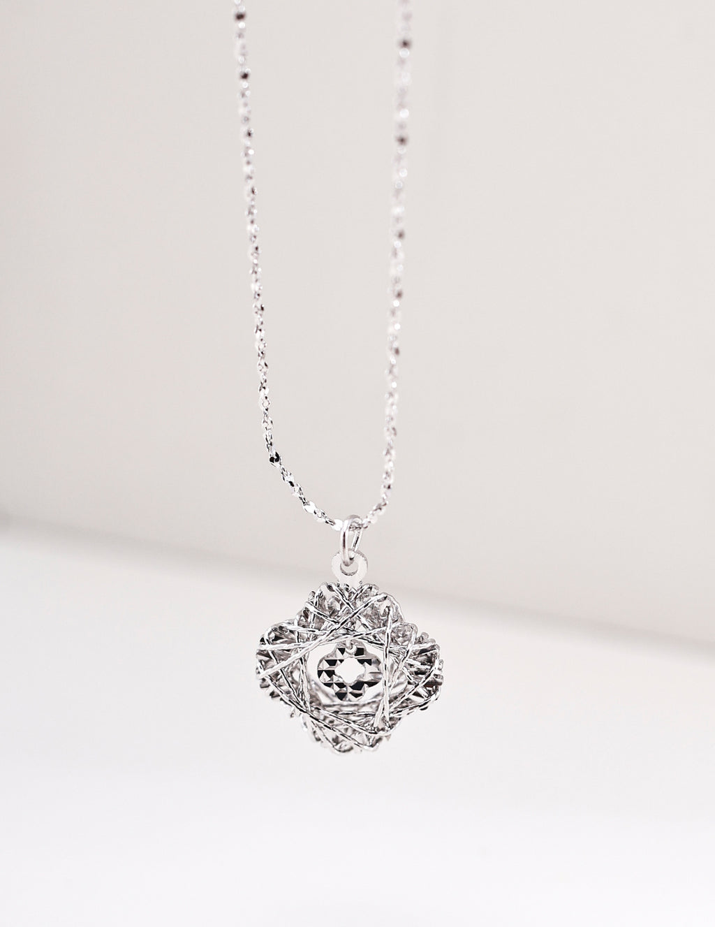 "Dreamcatcher" Woven Lattice S925 Necklace - Silver
