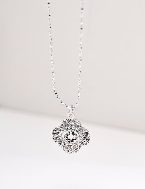 "Dreamcatcher" Woven Lattice S925 Necklace - Silver