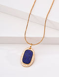 Royal Lapis Lazuli Hammered S925 Necklace - Gold