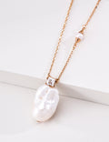 Asymmetric Baroque Pearl S925 Necklace - Pearl Pendant