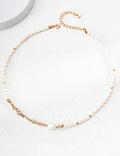 Fluid Molten Opal & Baroque Pearl S925 Necklace - Gold