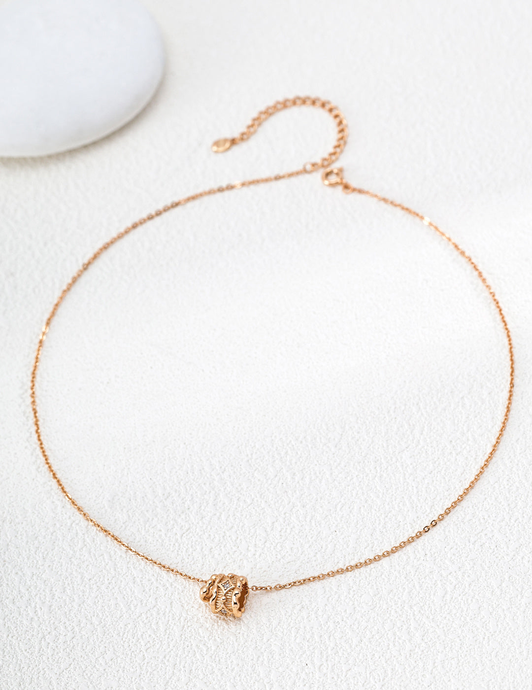 Vintage Fluted Barrel Star S925 Necklace - Gold