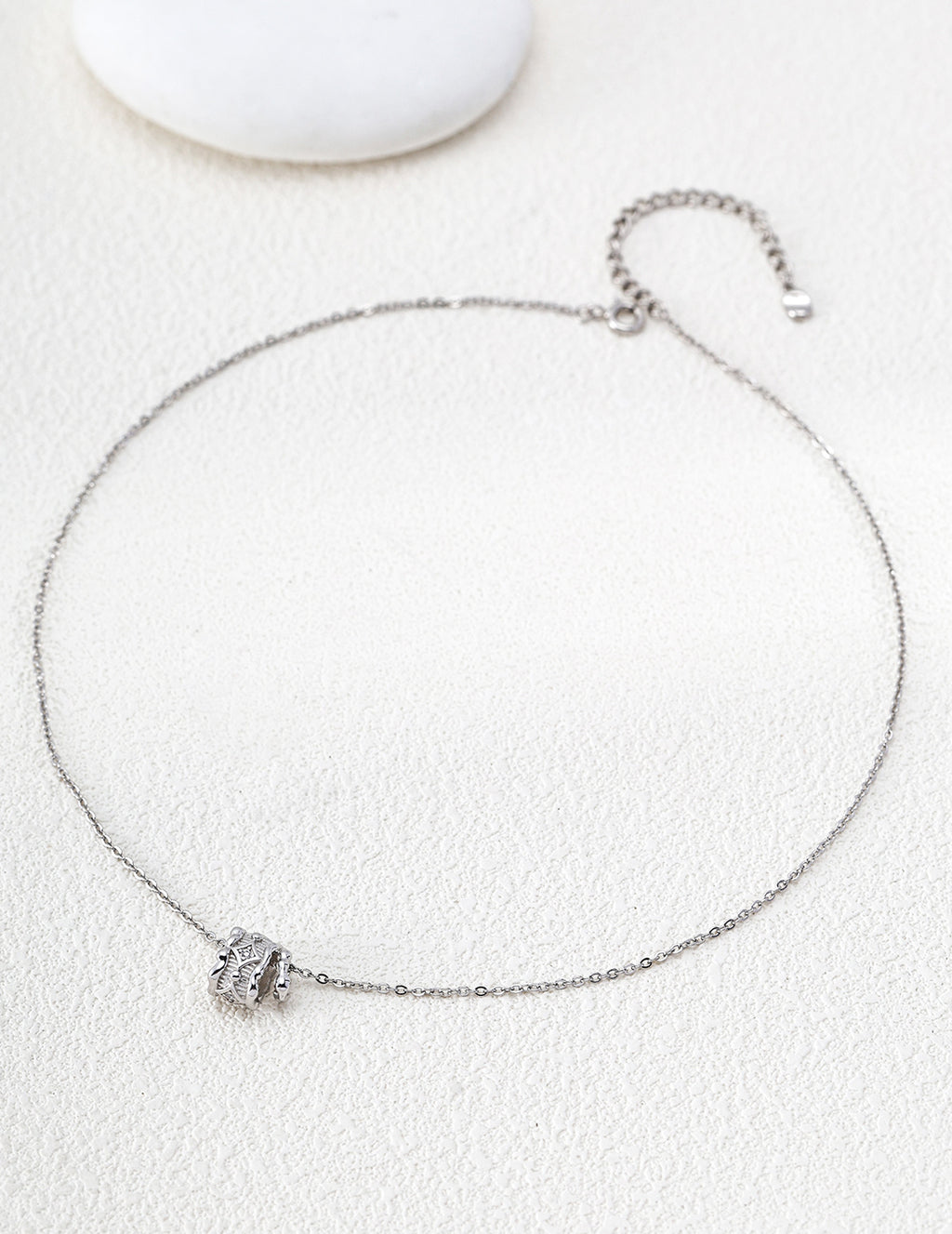 Vintage Fluted Barrel Star S925 Necklace - Silver