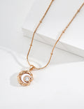 Mother-of-Pearl Crescent Moon S925 Necklace - On Step