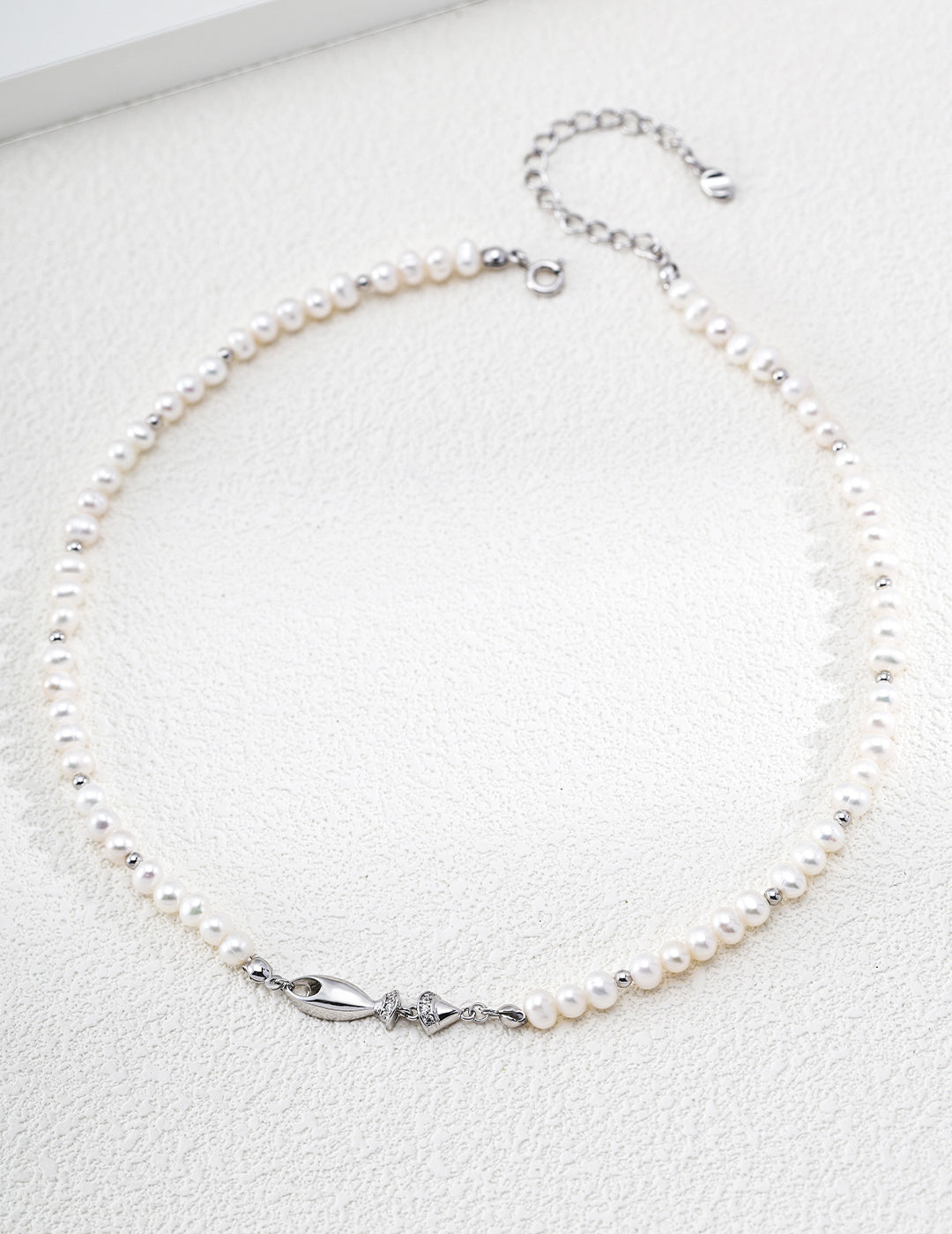 Sculptural Leaping Fish Pearl S925 Necklace - Silver