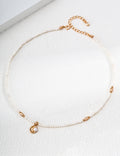 Sculptural Molten Crescent Pearl S925 Necklace - Full Strand Flat Lay