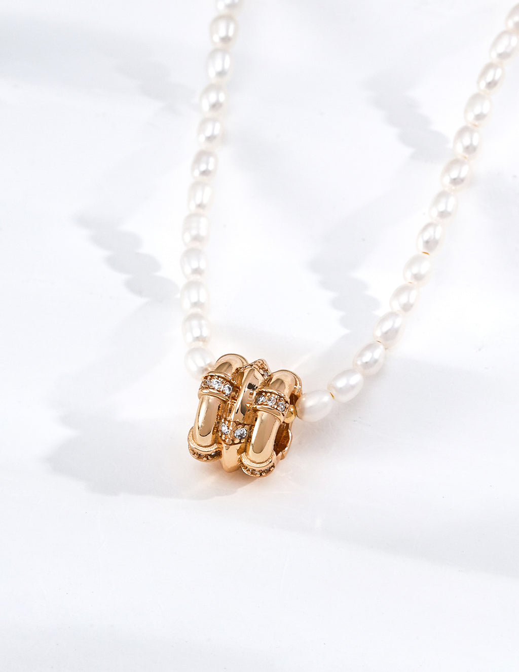 Celestial Fortune Wheel Pearl S925 Necklace - Gold