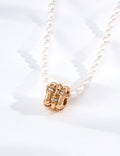 Celestial Fortune Wheel Pearl S925 Necklace - Gold
