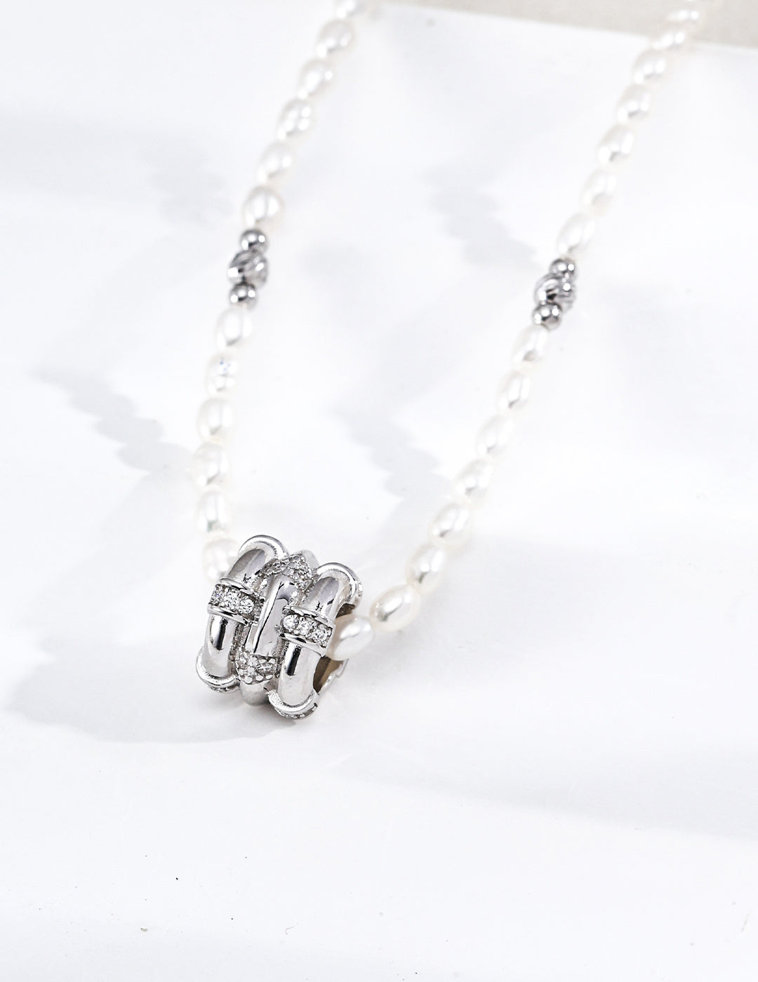 Celestial Fortune Wheel Pearl S925 Necklace - Silver