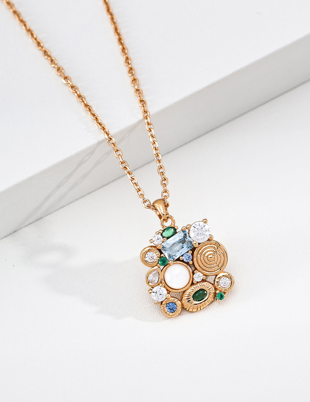"Forest Heartbeat" Multigem Botanical S925 Necklace - On Step