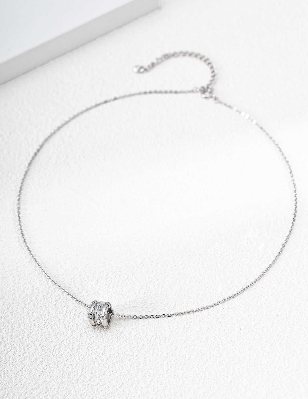 Celestial Fortune Wheel Barrel S925 Necklace - Silver
