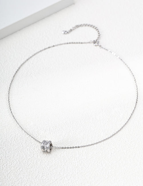 Celestial Fortune Wheel Barrel S925 Necklace - Silver