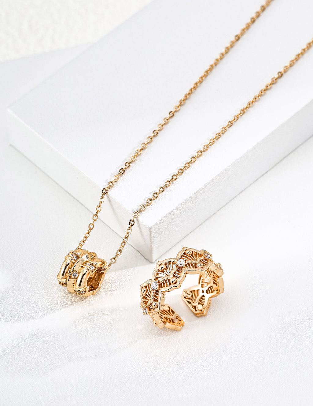 Celestial Fortune Wheel Barrel S925 Necklace - With Ring