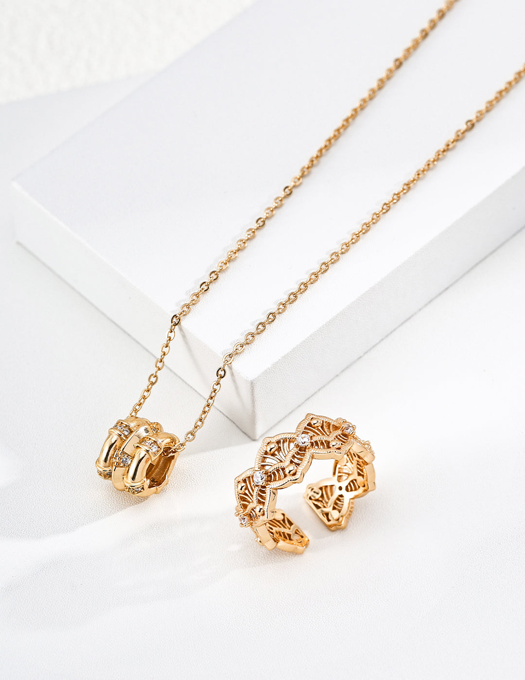 Celestial Fortune Wheel Barrel S925 Necklace - With Ring