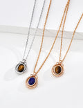 Reversible Spinning Gemstone S925 Necklace - Front Gemstones