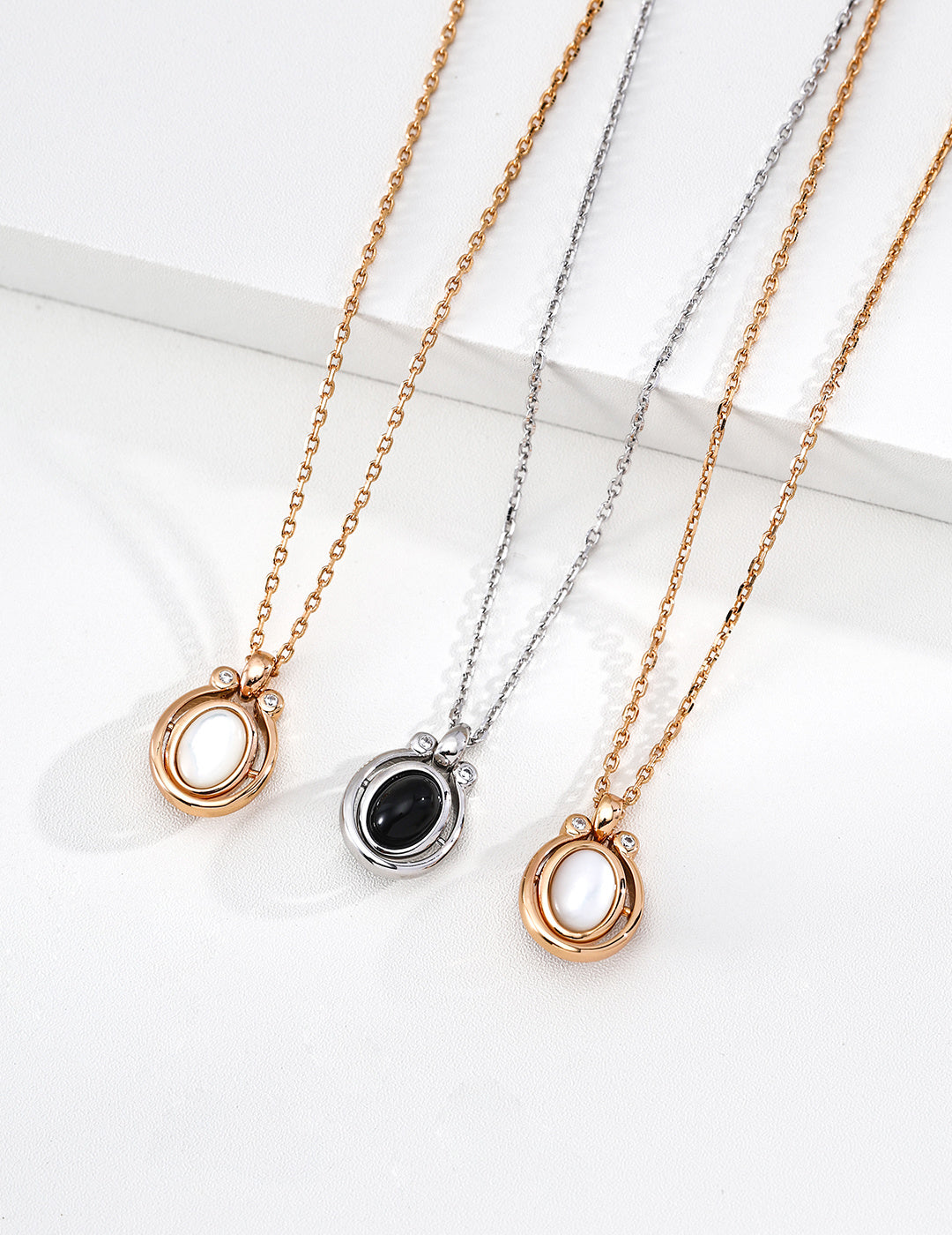 Reversible Spinning Gemstone S925 Necklace - Reverse Gemstones