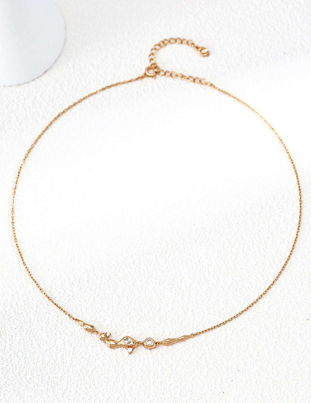 "Dreaming Galaxy" Liquid Stream Chain Necklace - Gold