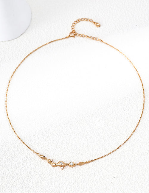 "Dreaming Galaxy" Liquid Stream Chain Necklace - Gold