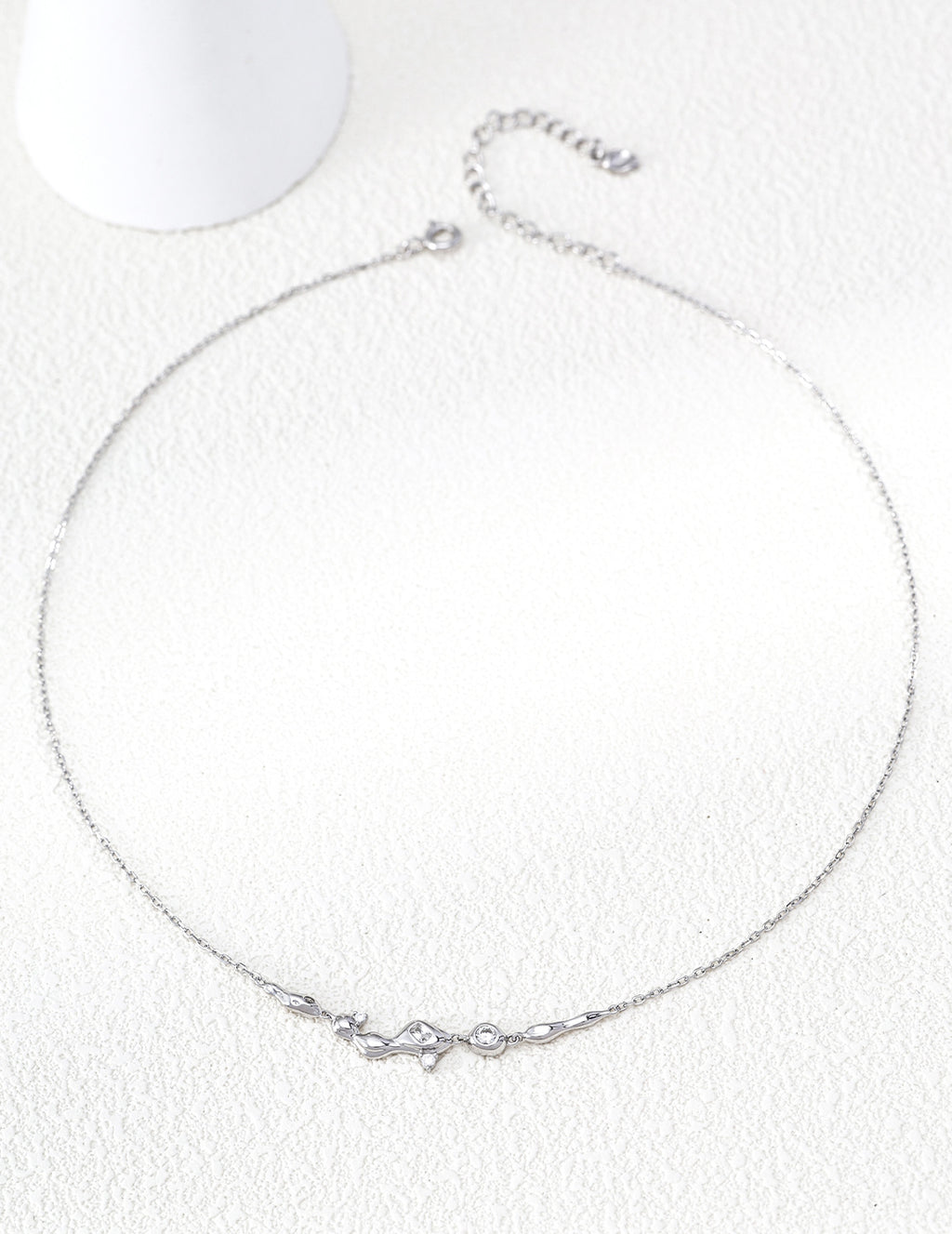 "Dreaming Galaxy" Liquid Stream Chain Necklace - Silver
