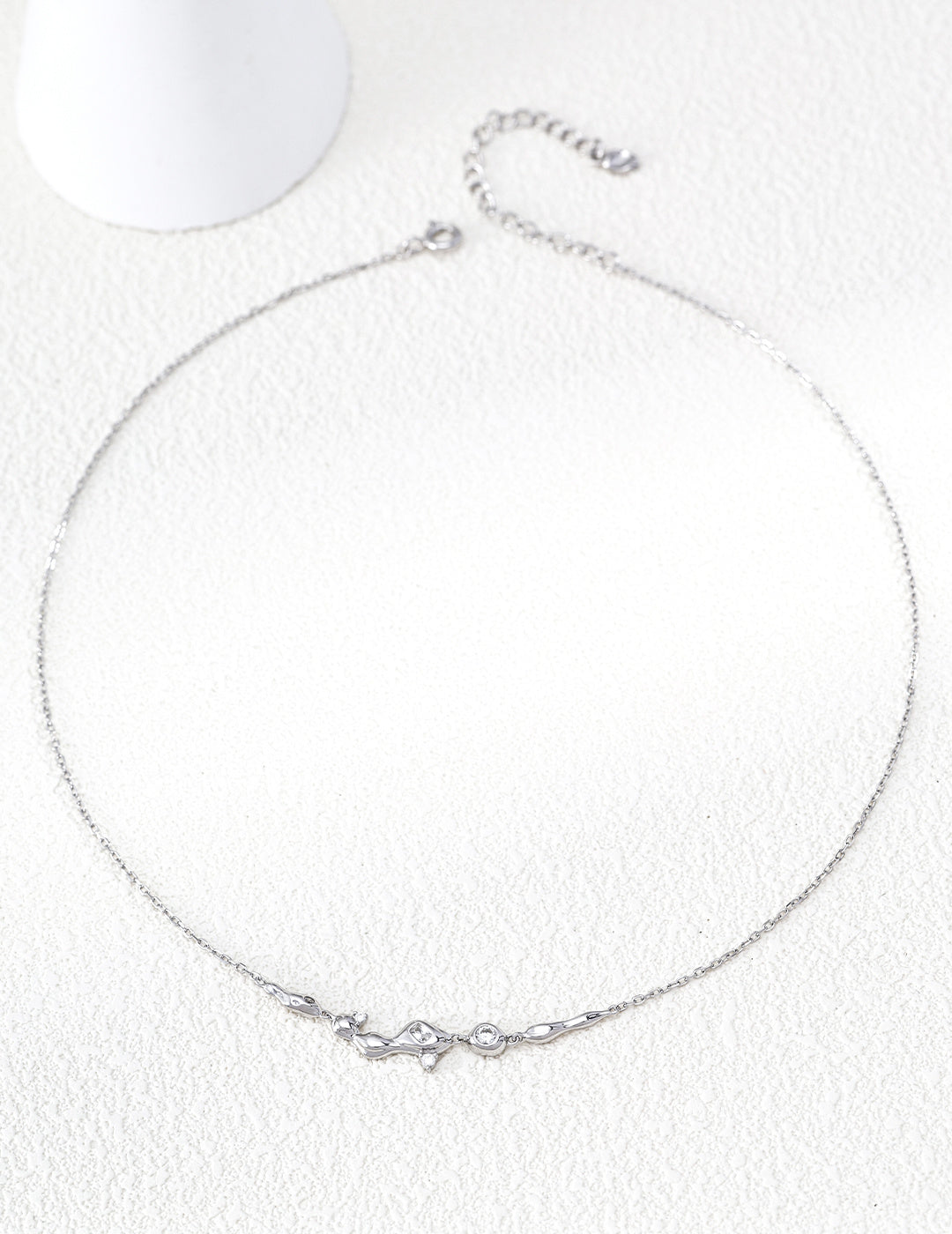 "Dreaming Galaxy" Liquid Stream Chain Necklace - Silver
