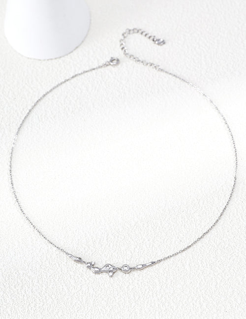 "Dreaming Galaxy" Liquid Stream Chain Necklace - Silver
