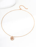 "Lucky Wheel" Pyramid Stud Zirconia Necklace - Gold