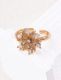 Blooming Lily Petal Zirconia Open Ring