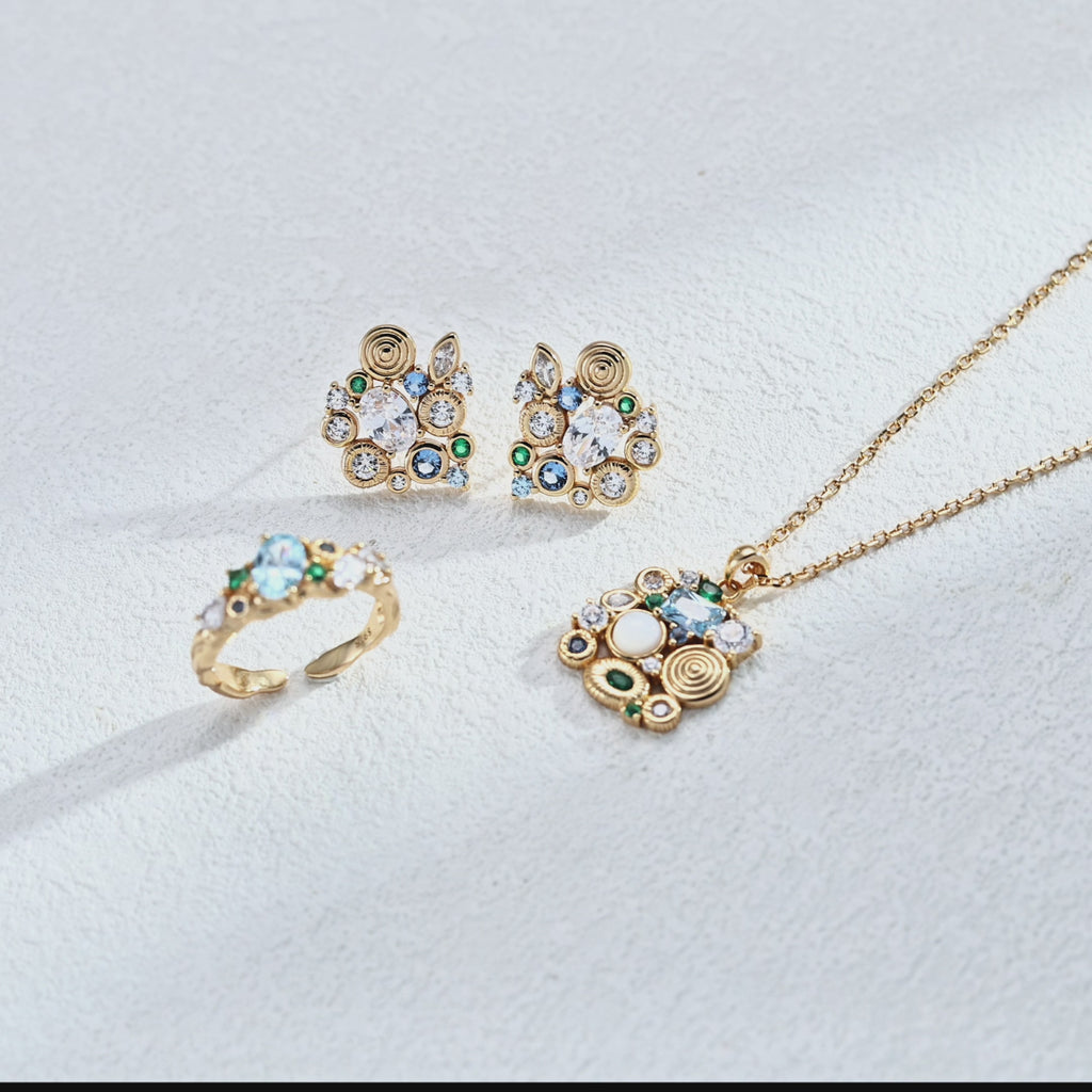 Forest Heartbeat Botanical 3-Piece Jewelry Set